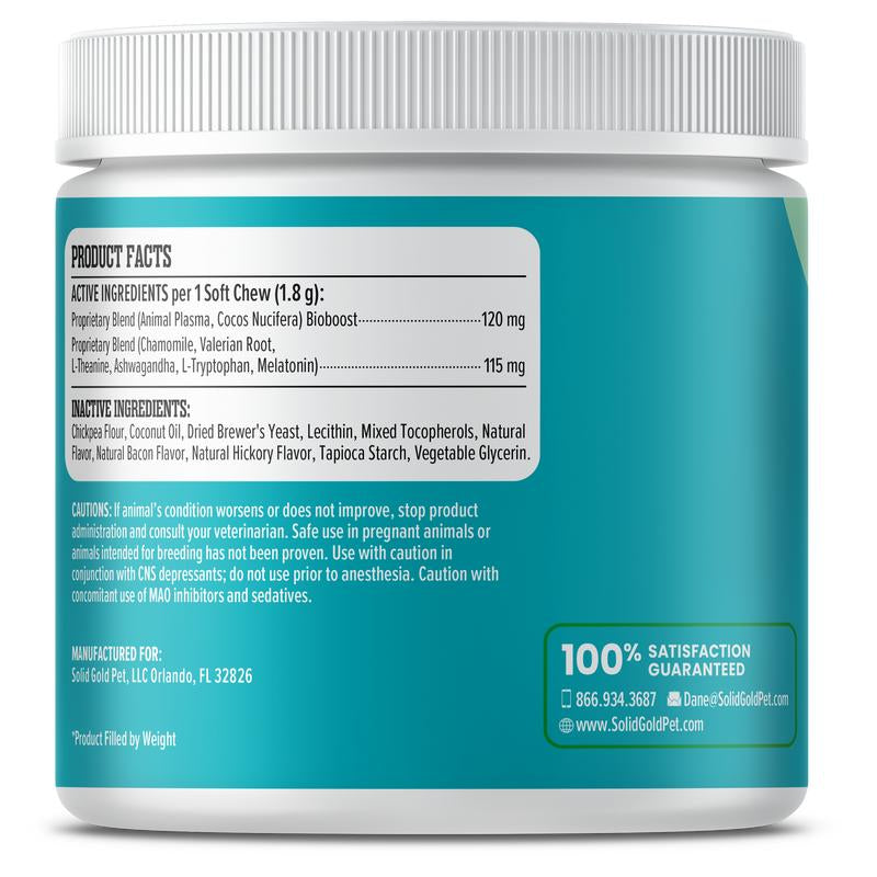 Solid Gold Calming Chews for Dogs – Gut & Immune Support with Melatonin for Relaxation & Overall Wellness