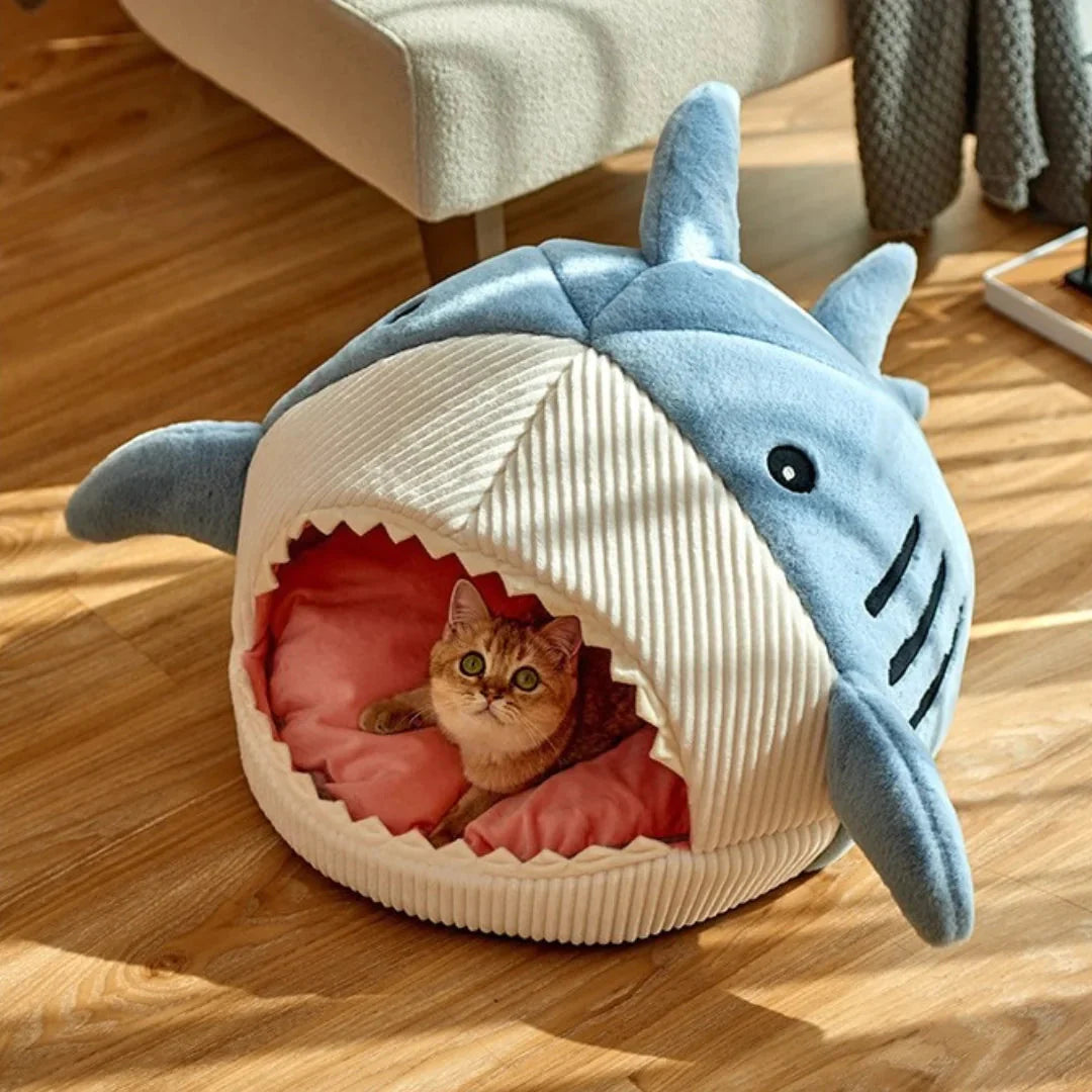 Shark Plush Pet Bed