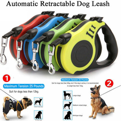 Automatic Retractable Dog Leash - Brake & Lock Safety System