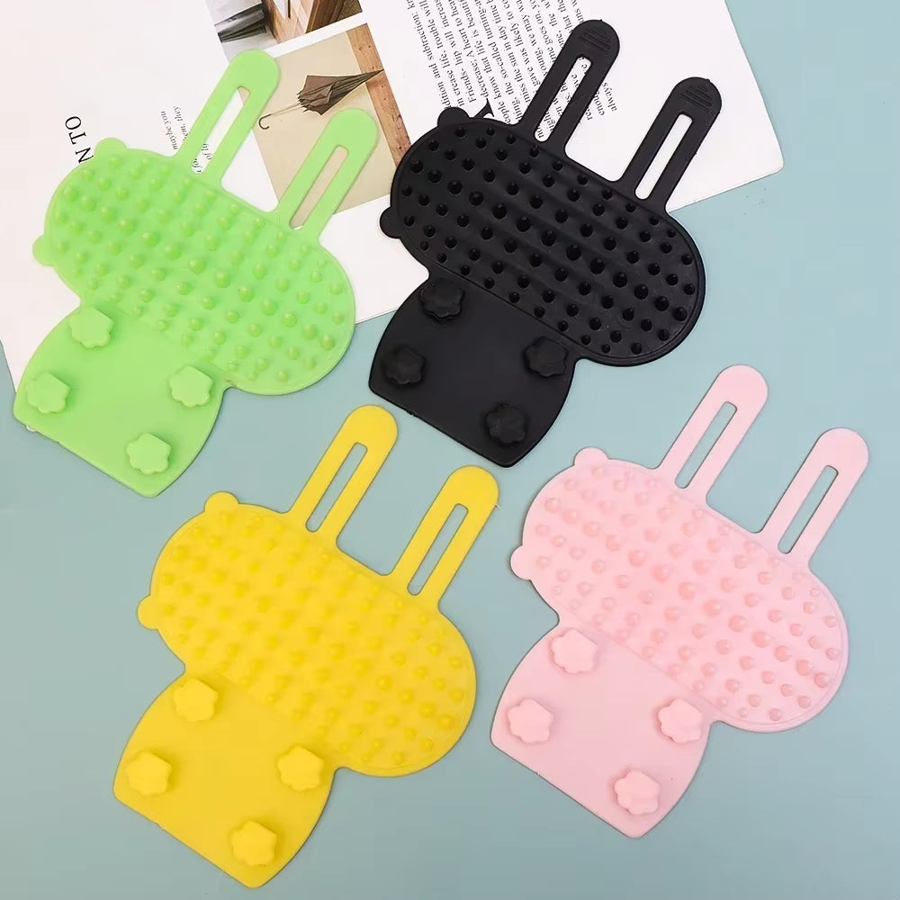 Silicone Pet Grooming Brush Set - 4-in-1 Cat & Dog Hair Removal and Massage Combs for Easy Self-Cleaning and Scratching