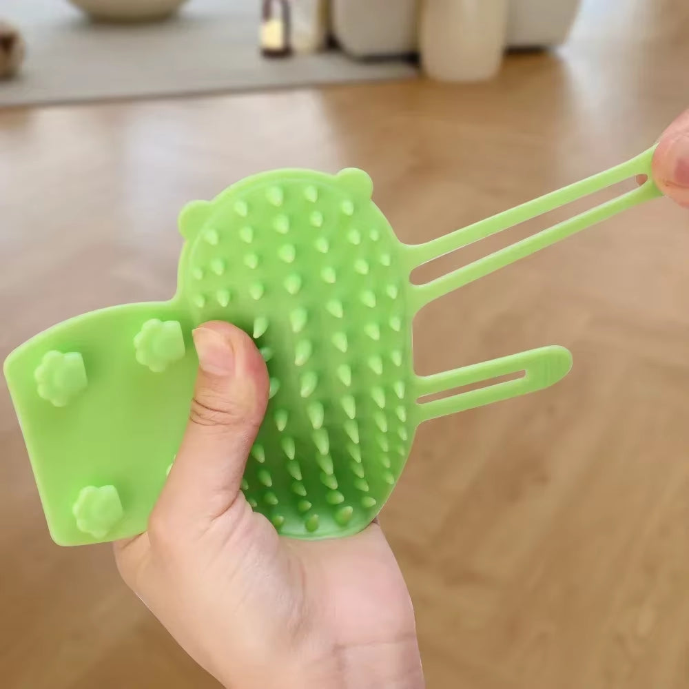 Silicone Pet Grooming Brush Set - 4-in-1 Cat & Dog Hair Removal and Massage Combs for Easy Self-Cleaning and Scratching
