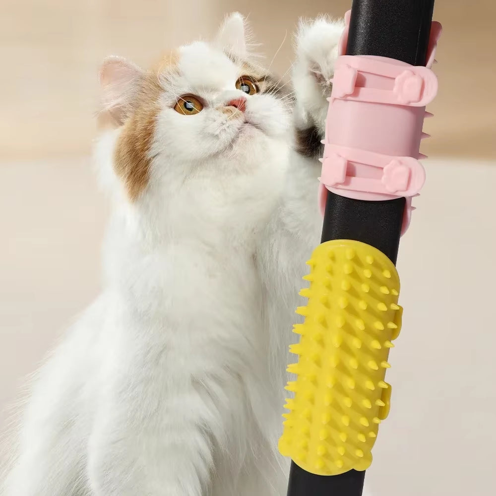 Silicone Pet Grooming Brush Set - 4-in-1 Cat & Dog Hair Removal and Massage Combs for Easy Self-Cleaning and Scratching