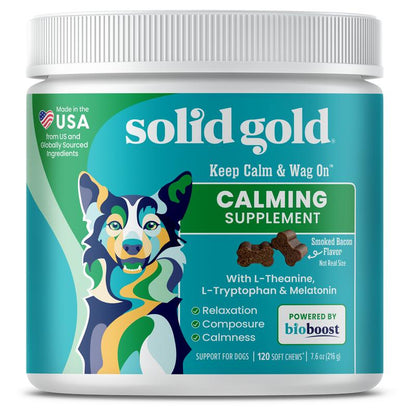 Solid Gold Calming Chews for Dogs – Gut & Immune Support with Melatonin for Relaxation & Overall Wellness