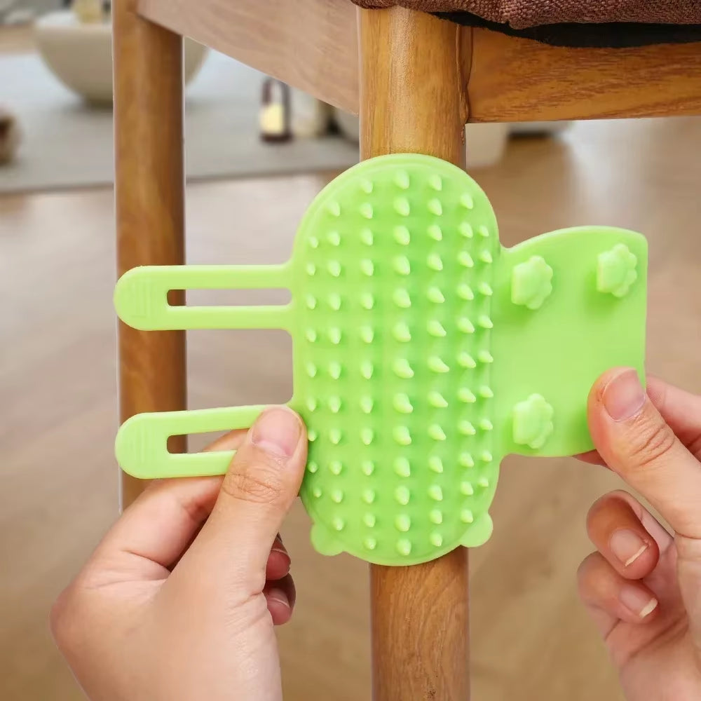Silicone Pet Grooming Brush Set - 4-in-1 Cat & Dog Hair Removal and Massage Combs for Easy Self-Cleaning and Scratching