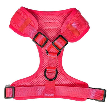 Adjustable Teddy Fabric Dog Harness - Fluorescent Pink