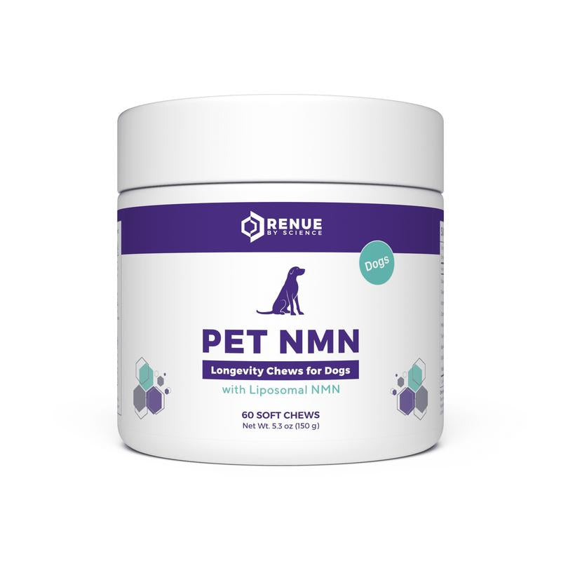 RENUE PET NMN Longevity Chews – 60 Liposomal Soft Chews for Canine Longevity, Metabolic Health & Weight Management 