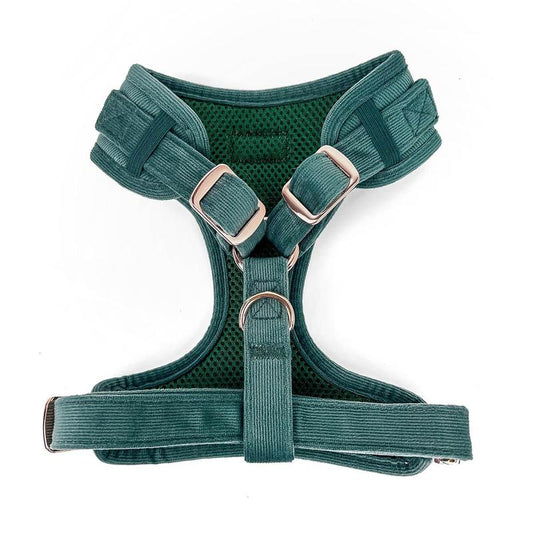 Adjustable Corduroy Dog Harness - Moss